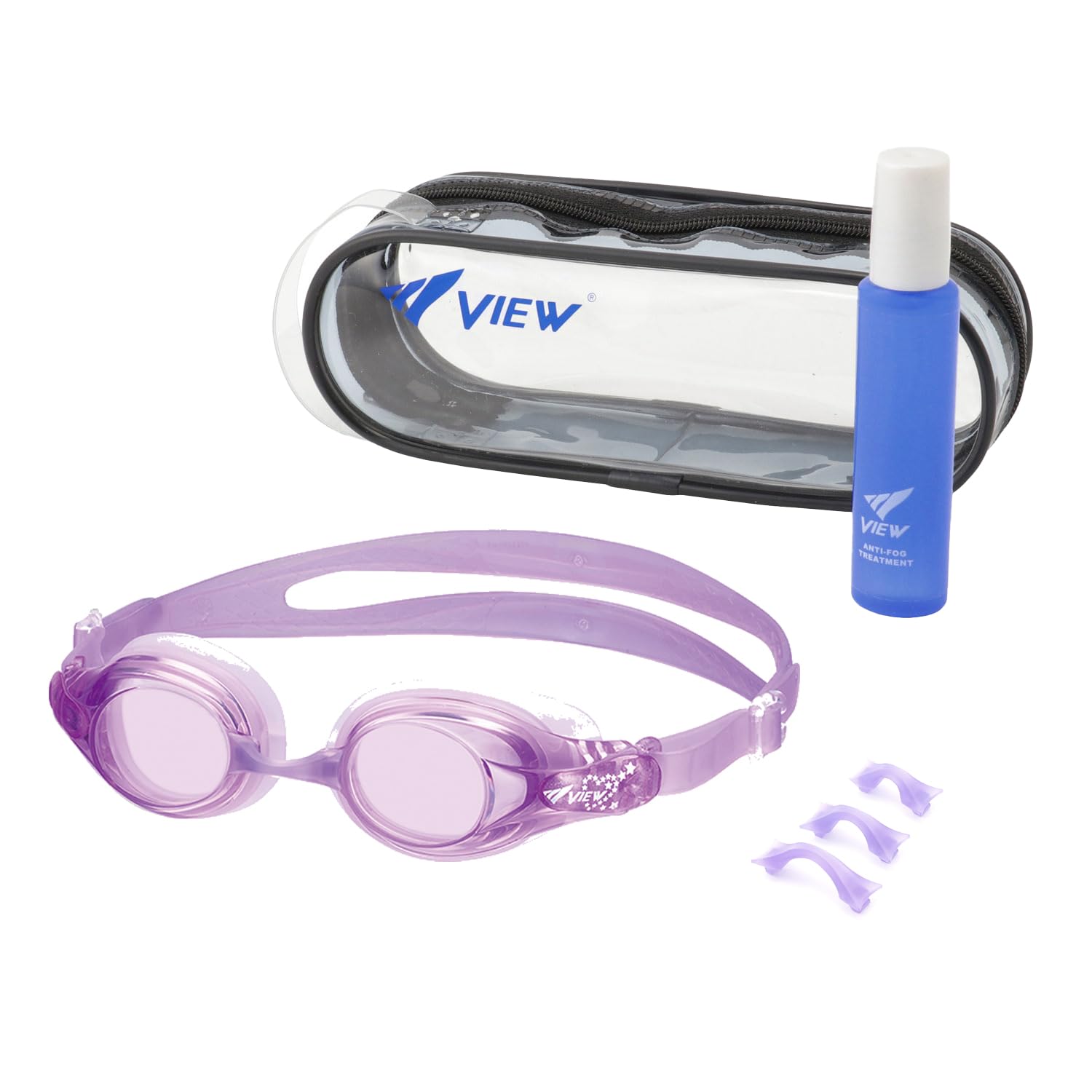 

VIEW Swimming Goggle Set for Elementary School Ages 6 to Made in Japan Lavender Students, 12, [Goggle Anti-Fog 2-Piece Set] лавандовый