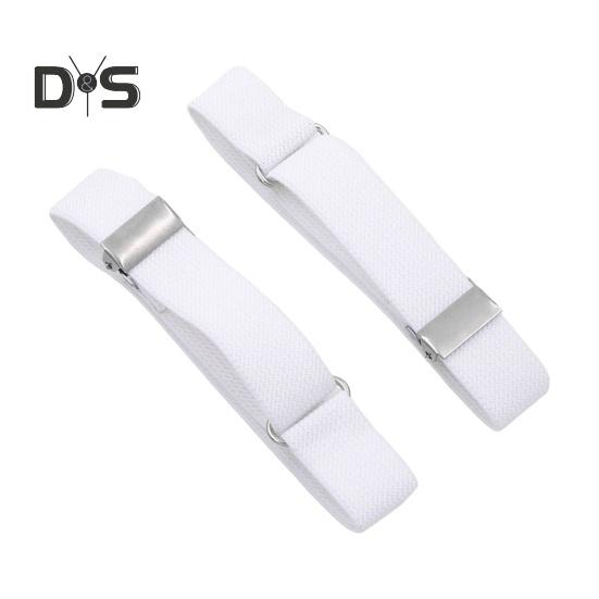 1 Pair Unisex Armband Adjustable Faux Leather 2CM Width Solid Color Elastic Shirt Sleeve Holder Arm Cuffs Bands Party Wedding Clothing Accessories
