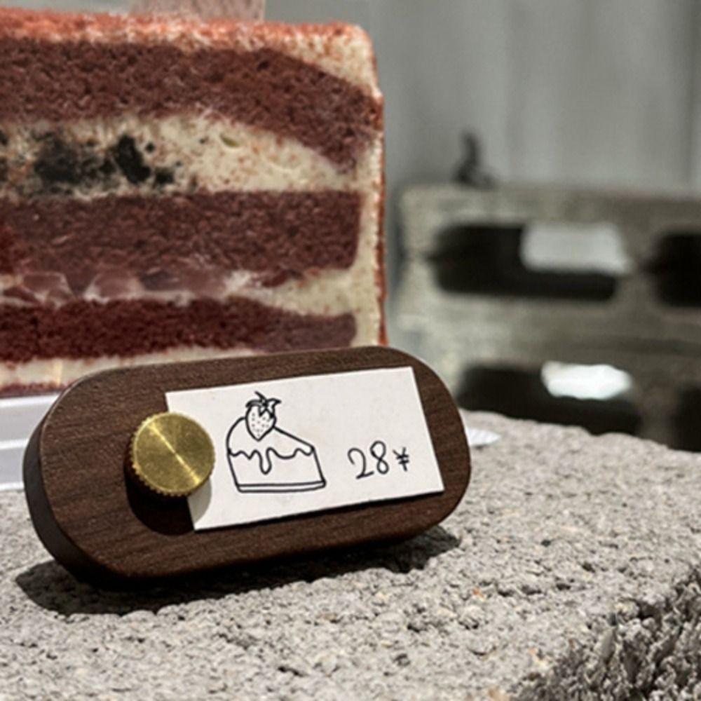 Walnut Wood Price Display Sign Mini Small Price Display Card Price Tag Stands  Commercial Use