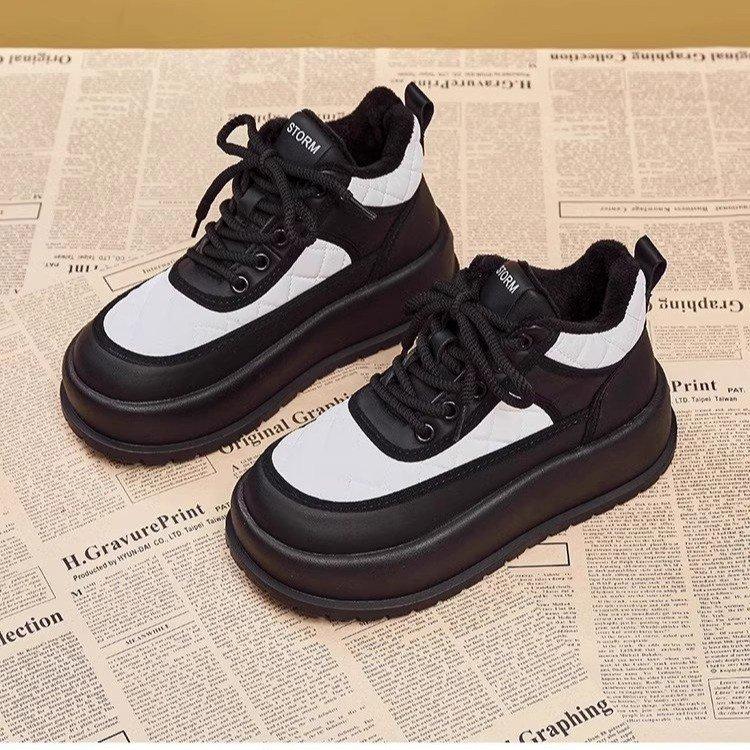 Thick-soled snow boots women's 2025 new winter women's shoes warm cotton shoes piled thickened waterproof Martin boots short boots