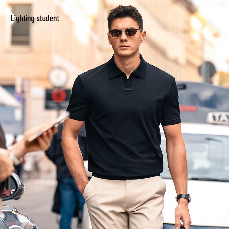 Men s Premium Seagull Collar Short-Sleeve T-Shirt S