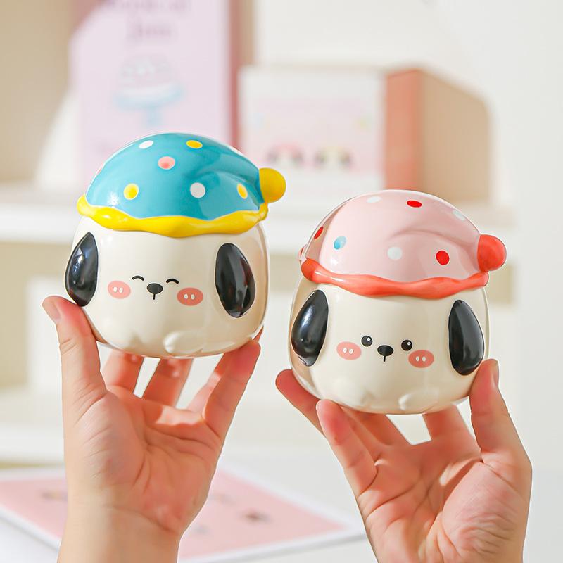 Cartoon Puppy Cute Mug with Lid Office Drinking Water Cup Couple Girl Water Cup Souvenir Gift Cup Coffee Cup