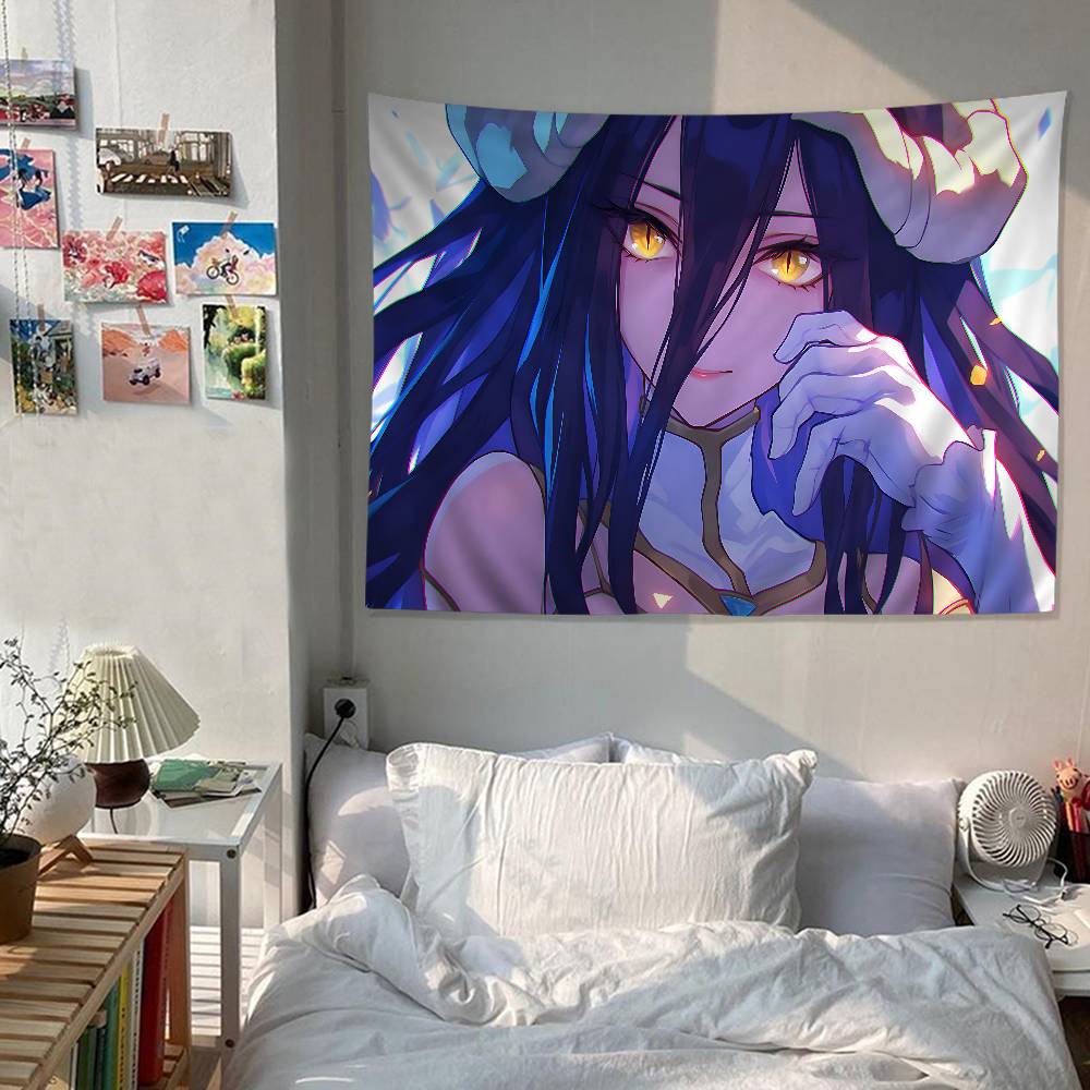 Gamer Albedo Anime Sexy Mädchen Cartoon Wandteppich Kunst Science-Fiction Zimmer Heimdekoration Kunst Heimdekoration