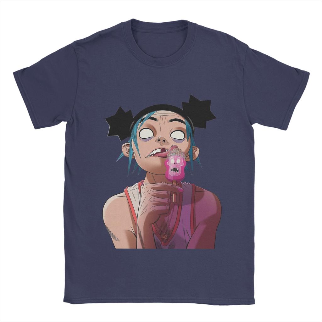 Gorillazs Punk Rock  T Shirt Men's  Cotton Humorous T-Shirt Round Neck  Tees Short Sleeve Clothing Gift Idea