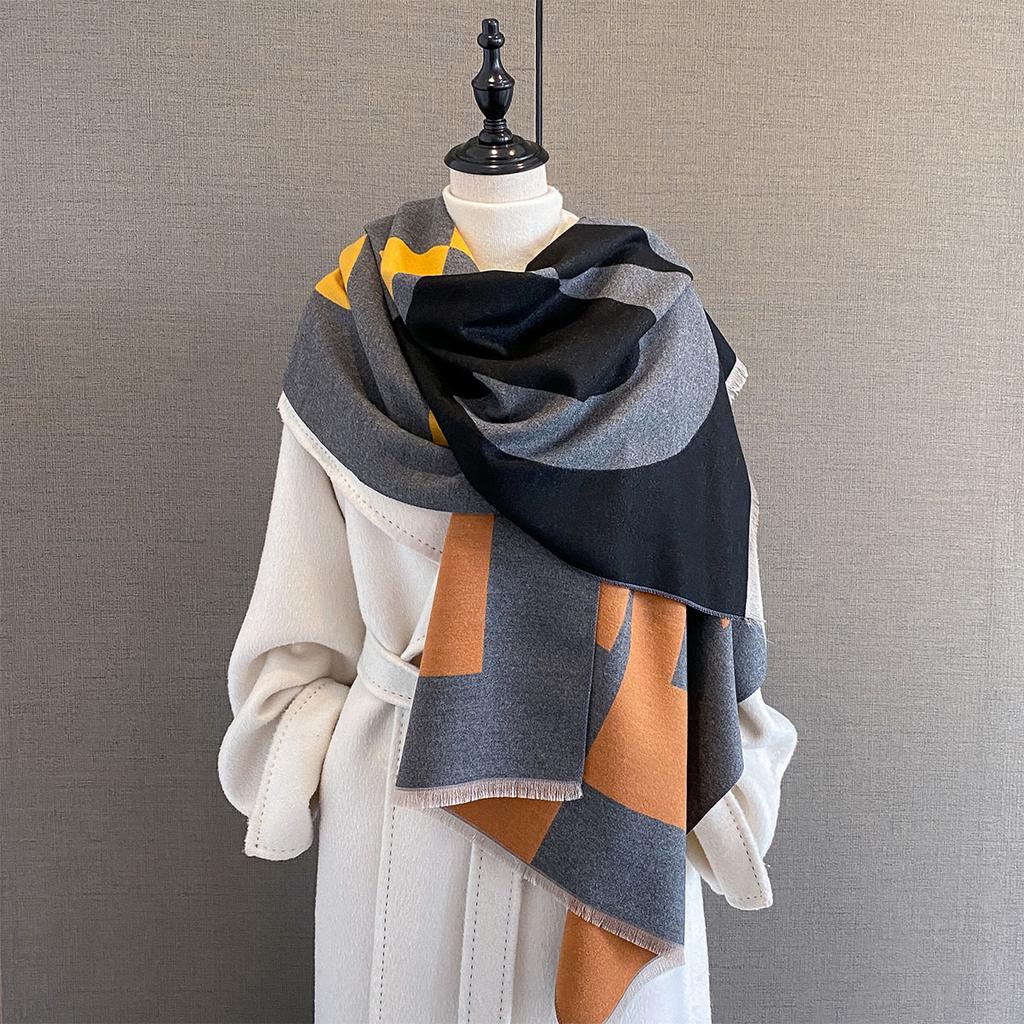New Women Autumn Winter Letter Scarf Simple Versatile Fashion Decorative Shawl Female Luxury Warm Thick Scarves Foulard Bufanda