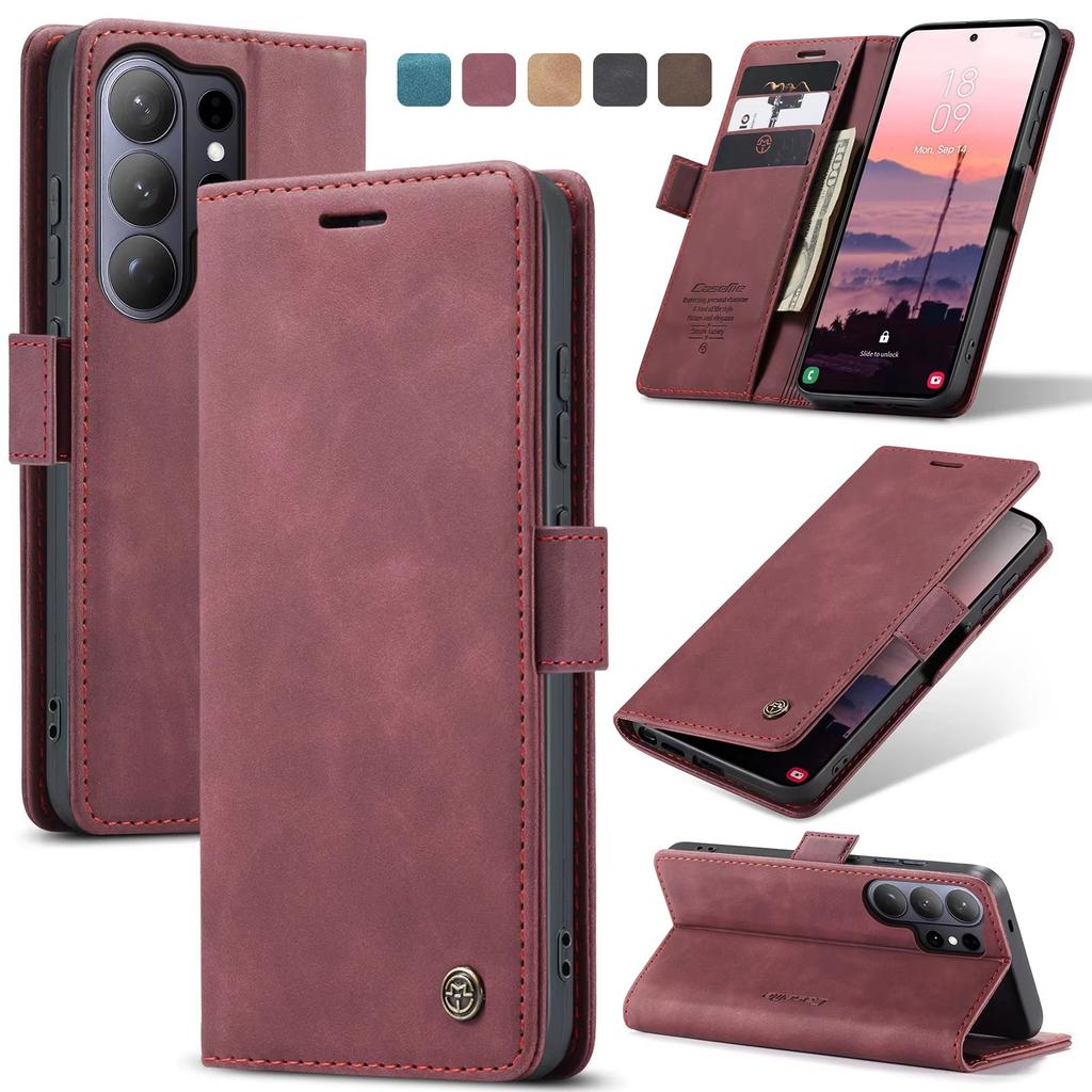 Business Leather Case For Samsung S26 Ultra S25 S24 S23 S22 Ultra Note 20 10 Plus Ultra Cards Solt Wallet Magnet Stand Bag Cover