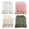 Solid Cotton Table Runner with Ruffled Edges Vintage Farmhouse Decor for Dining Coffee Table Country-Style Wrinkle Fabric Placemat Elegant Home Accent