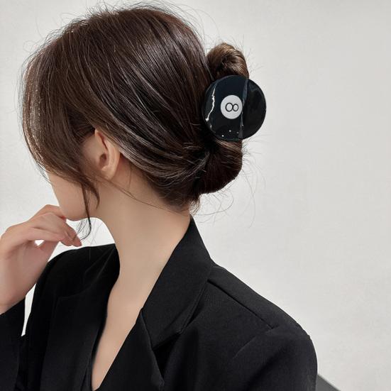 1/2/3/4/5Pcs Hair Claw Black 8 Ball Golf Club Hair Clip Women Updo Ponytail Holder