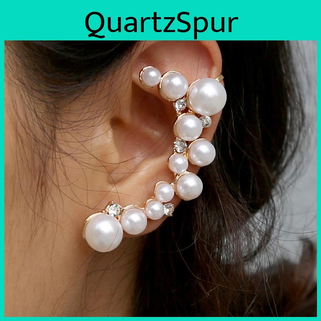 Stylish Simulation Pearl Earring With Sparkling Rhinestones For Fashion Women