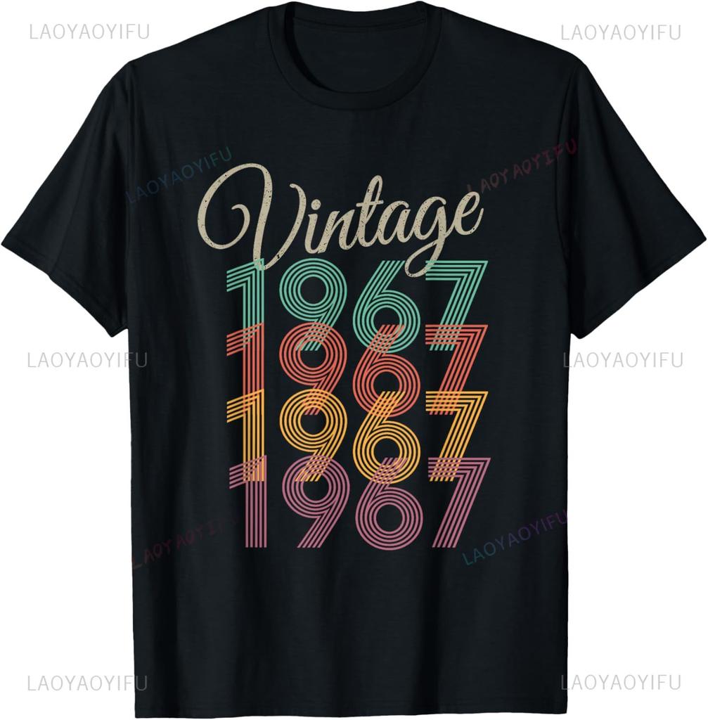 Vintage 1967 58 år gammal Män Kvinnor 58:e födelsedagspresenter T-shirt Casua Personliga kläder Grafiska t-shirts Ropa Hombre