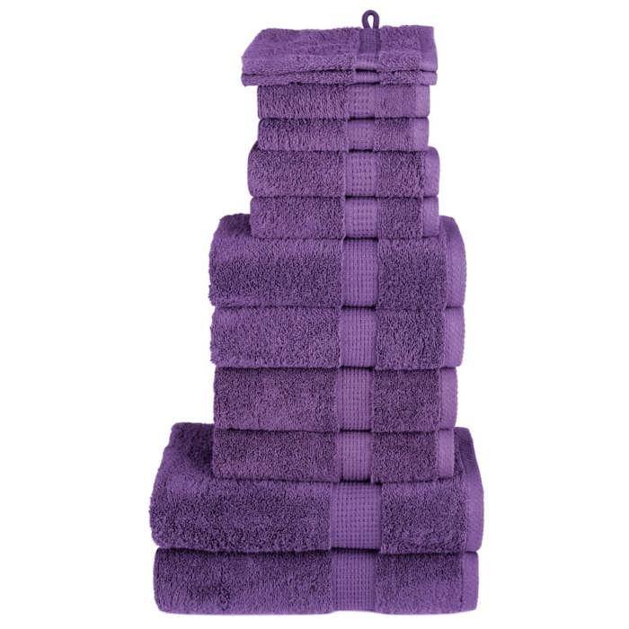 VidaXL Ensemble de Serviettes de Qualité Supérieure 12 pcs, Essuie-mains, Serviettes de Douche, Draps de Bain, Serviettes 137579
