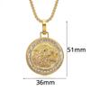 Punk  Iced Out Bling Animal Wolf Head Pendant Male Gold Color Stainless Steel CZ Round Necklace For Men Jewelry Gift 2025