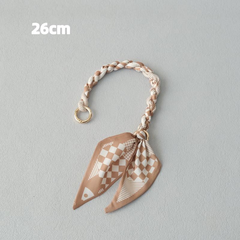 Новая мода весна женская сумка аксессуар часть цепи съемный сменный цветочный принт шелковый ремешок женщины DIY цепочка ручки сумки 26CM