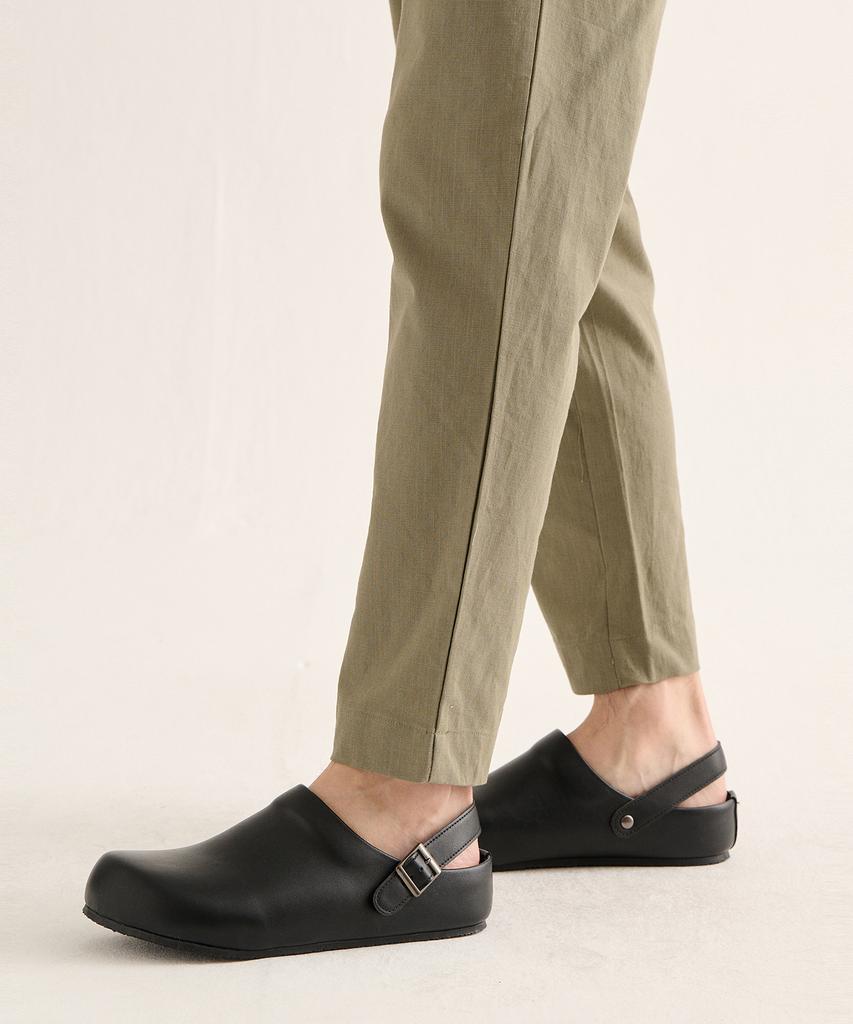 Analog Mood Mule Sandals Hybrid Classic Buckle Slippers (Black)