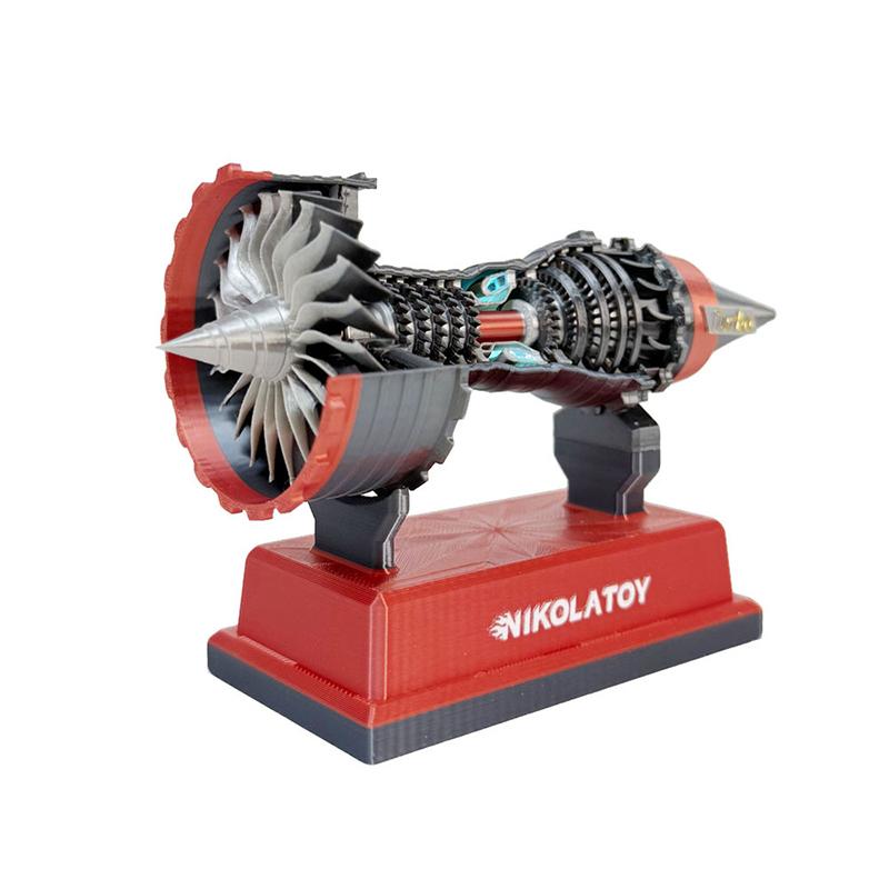 Tr900 Super Turbofan Engine Mini Model Kits Motor Function Electric Buffer 3D Printing Collection Toys For Kids Boys