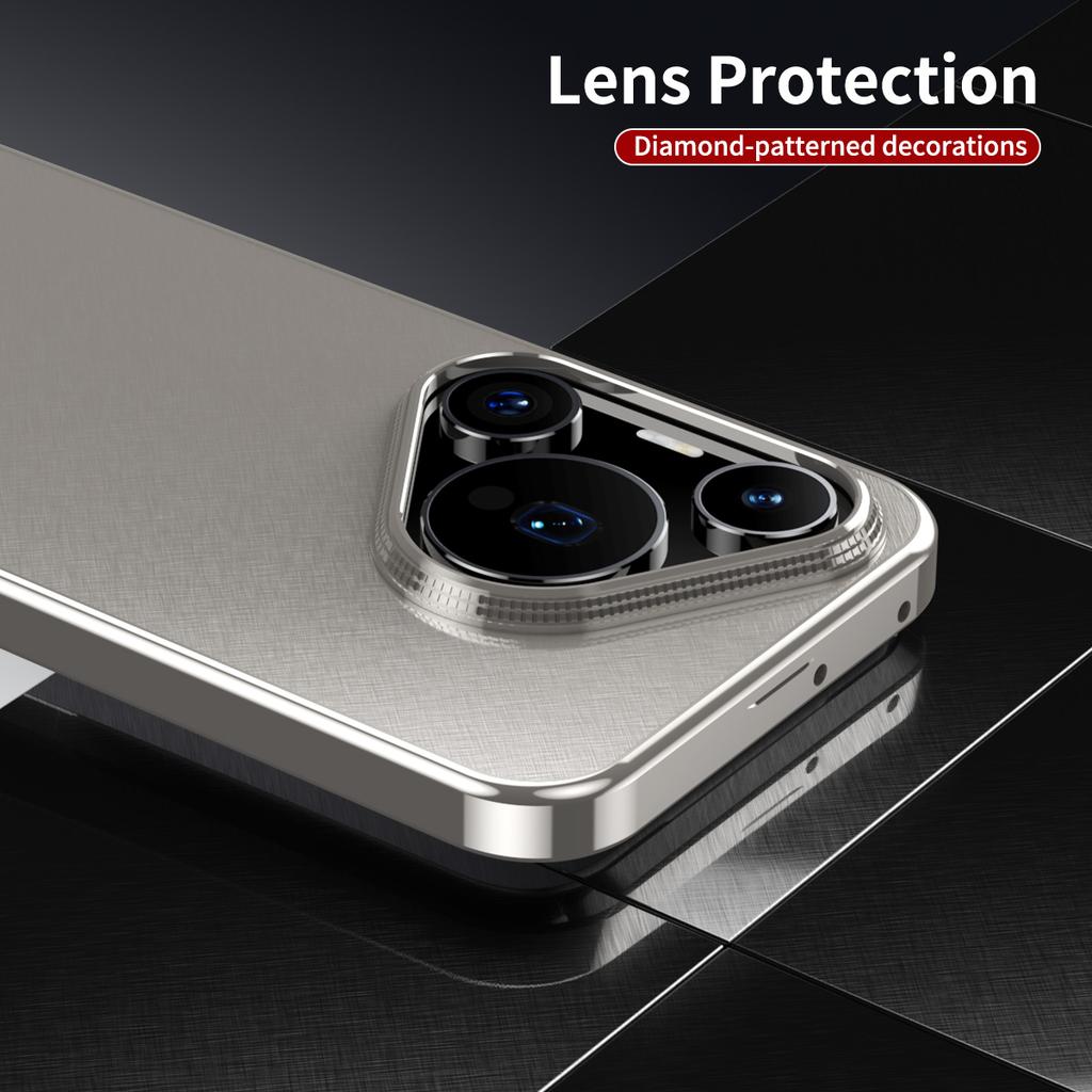 Luxury Textured Brocade Phone Case for Huawei Pura 70 Pro+ Plus 80 Ultra Elegant Cover with Metal Frame Camera Lens Protector