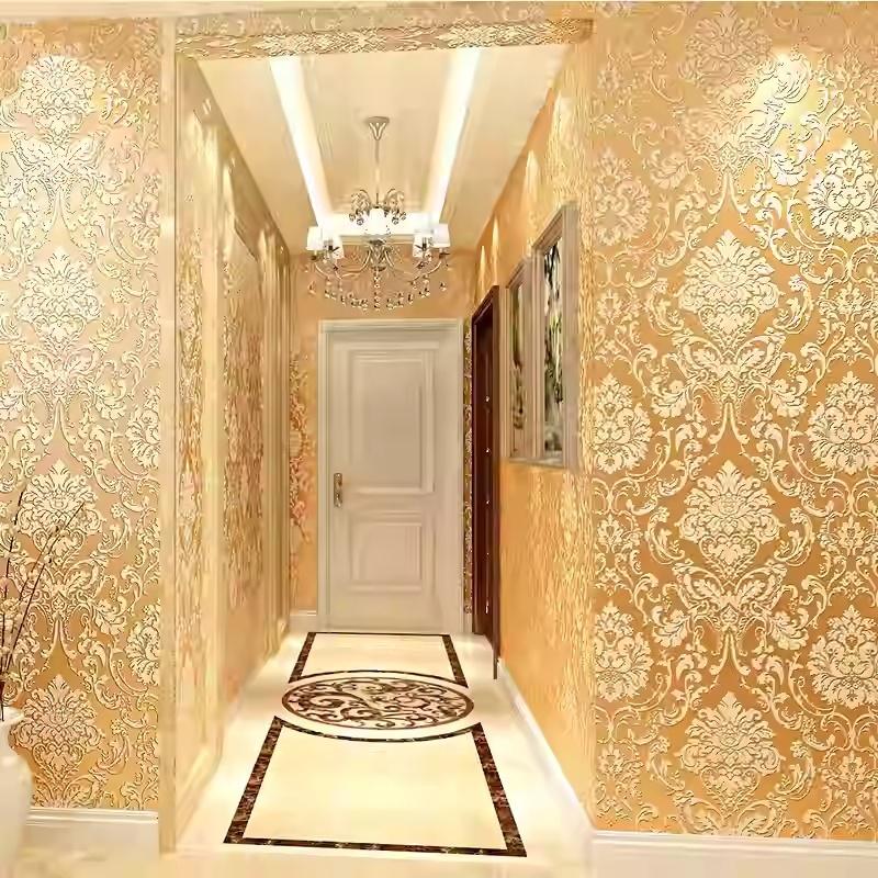 

Custom Non-adhesive Wallpaper,3D Embossed Flora lTexture,Non-Woven Wall Covering for Kid/Hotel/Living Room,Bedroom,Orange Purple 53cm x 9.5 meters