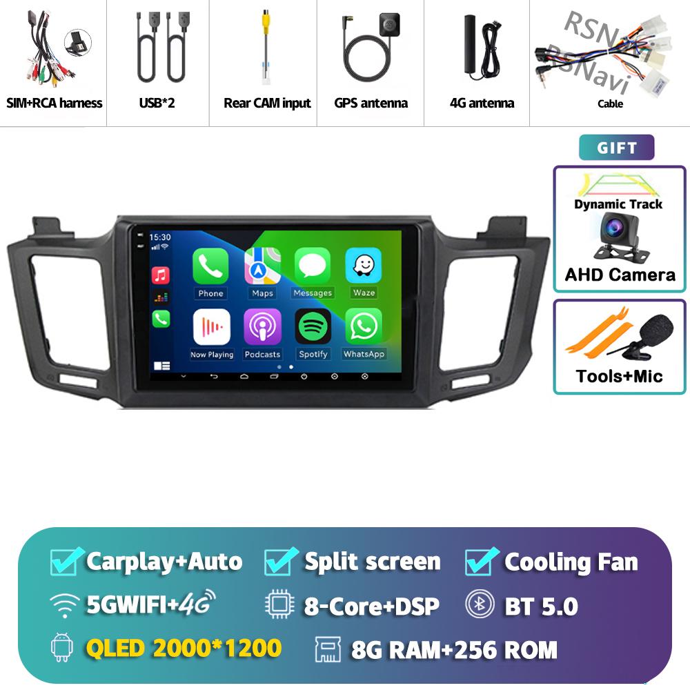 Android 14 Carplay Auto For Toyota RAV4 2012 - 2018 Car Radio 2Din Player Multimedia Srereo 360 Camera Navigation Video GPS DVD