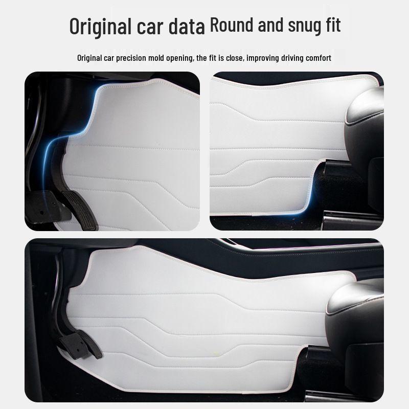 Nappa Leather Anti-Kick Pads for Model 3/Y Console Sides - Stain-Resistant Interior Protection