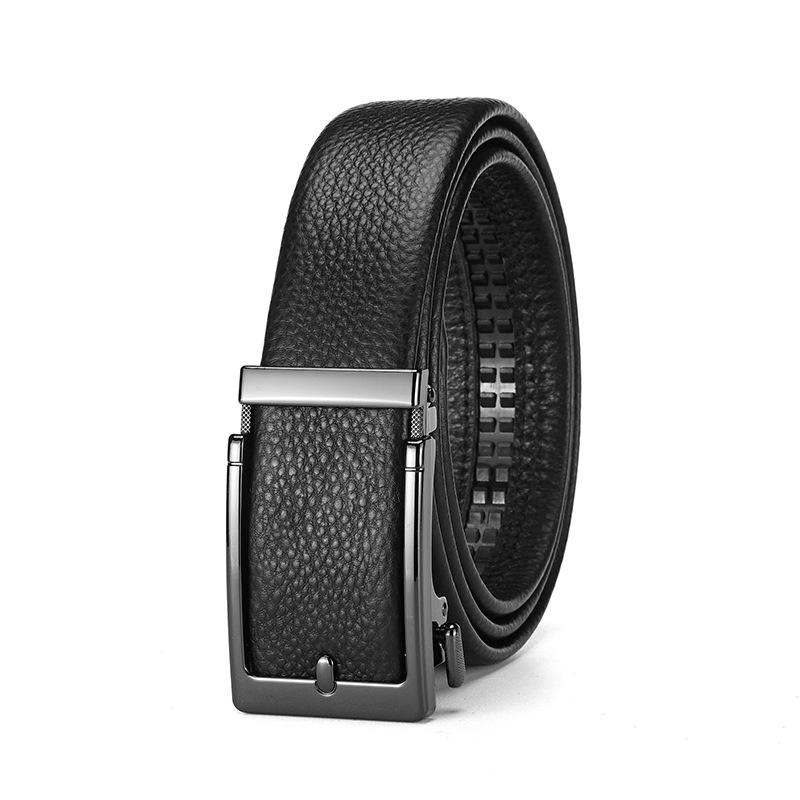 Mary [First layer cowhide] Belt, men s leather high-end business belt, men s alloy automatic buckle waist belt 115cm