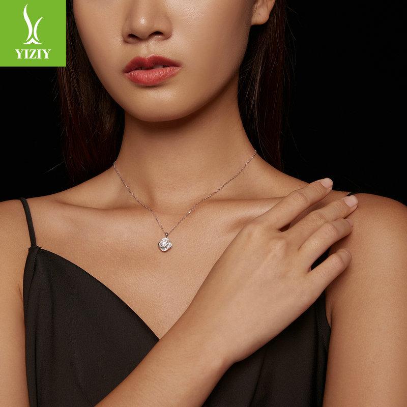 One Carat Mozzarella Diamond Necklace Noble And Elegant S925 Silver Collarbone Chain Jewelry Msn002