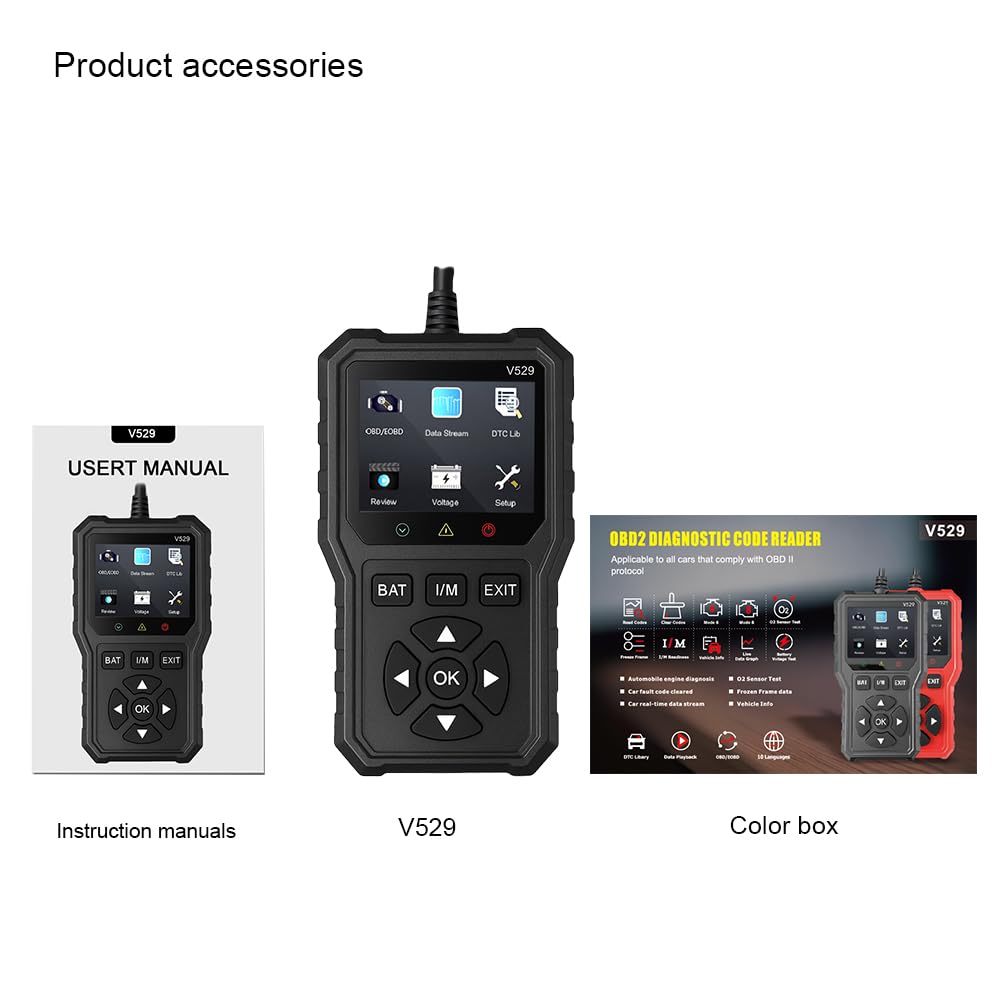 Official QISI OBD2 Diagnostic Japanese Language Engine Check Light Multilingual Manual OBD Scan Tool Scanner, Support, Eraser, Included, (Black)
