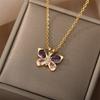 New Fashion Love Memory Copper Zircon Butterfly Pendant Necklace For Women Cute Romantic Female Neck Chain Ladies Jewelry Gifts