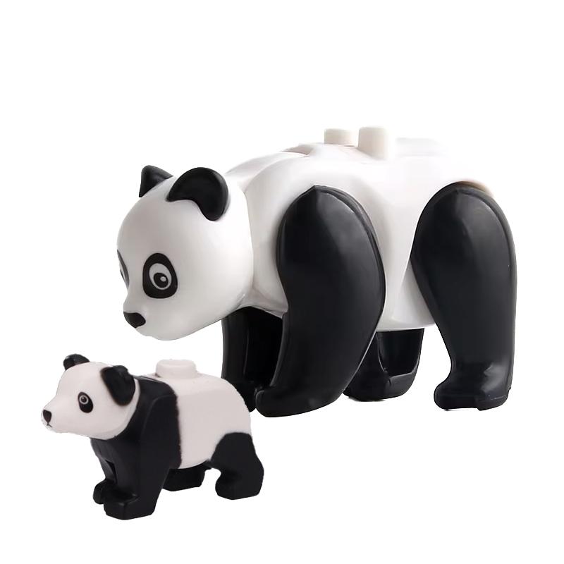 MOC Farm Zoo Animal Building Blocks Crocodile Shark Dolphin Chimpanzee Cow Leopard Educational Game Accessories Bricks Kids Toys