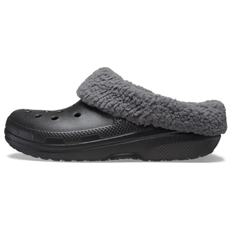 Crocs comfortable and simple flower roll hole shoes for men and women in black