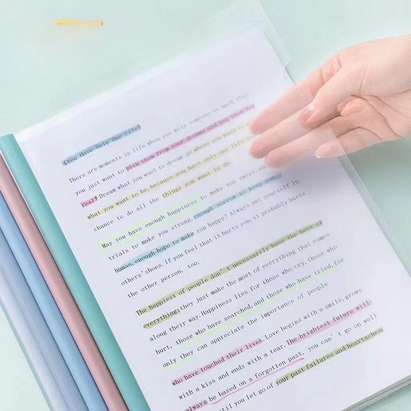 10 stk. Skyvefelt Gjennomsiktige Rapportomslag, A4 Gjennomsiktige CV Presentasjonsmapper Organiseringsperm