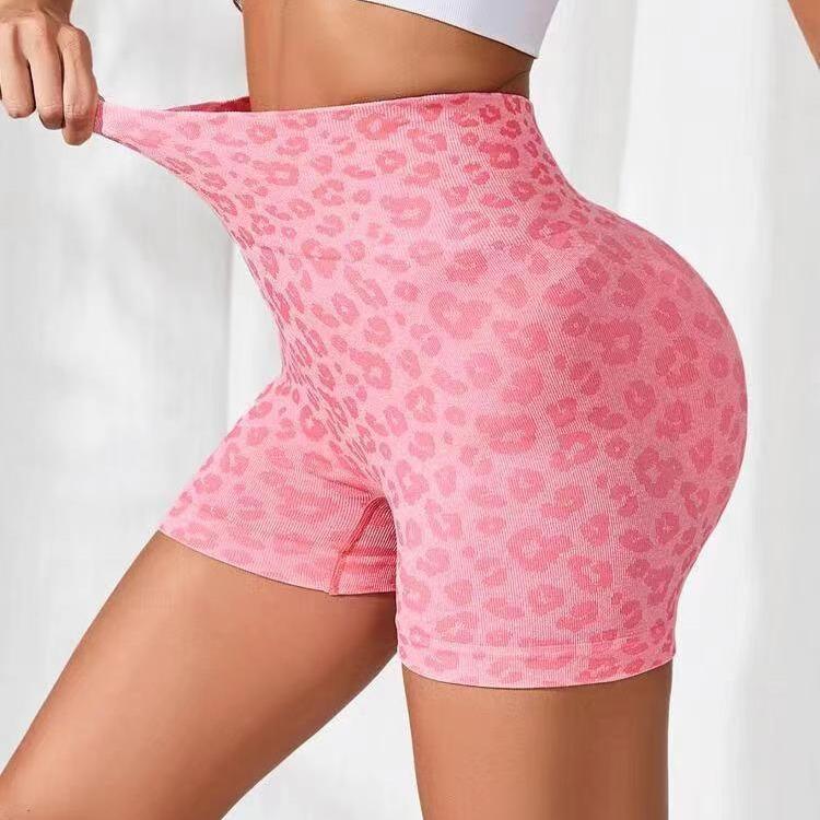 Women's High Waist Leopard Print Quick-Dry Yoga Pants - Slimming, Peach Booty Style