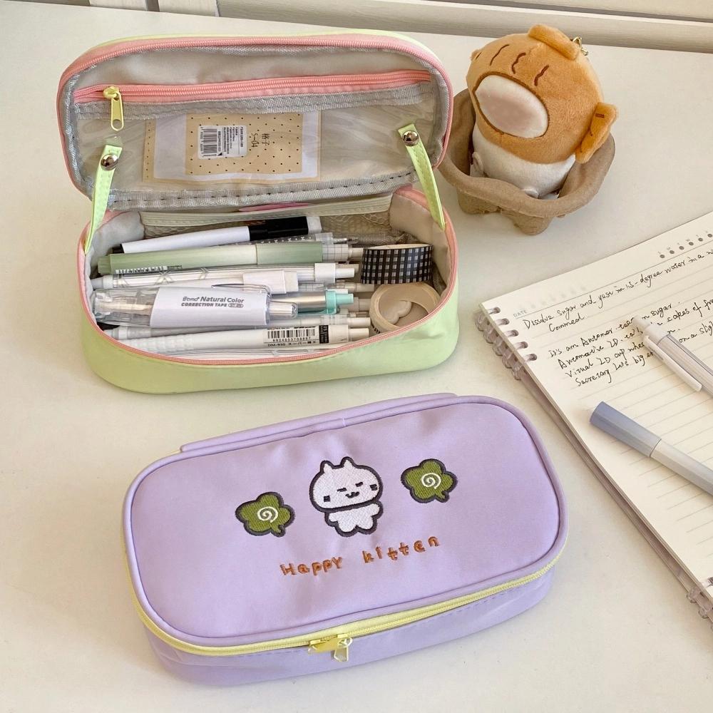 Cosmetics Storage Korean Pencil Bag Large Capacity Stationery Storage Bag Kawaii Makeup Bag Gifts