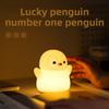 Pinguin Nachtlicht, Tier-Thema Squishy Silikon Kinderzimmerlampe mit Dimmfunktion und Timer, USB-wiederaufladbares Nachttischlicht