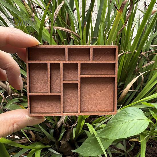 Multi-function Trinket Shelf Miniature Wooden Crystal Display Office Collectibles Organizer Printers Tray for Gems Stones Shells Decorative Stand