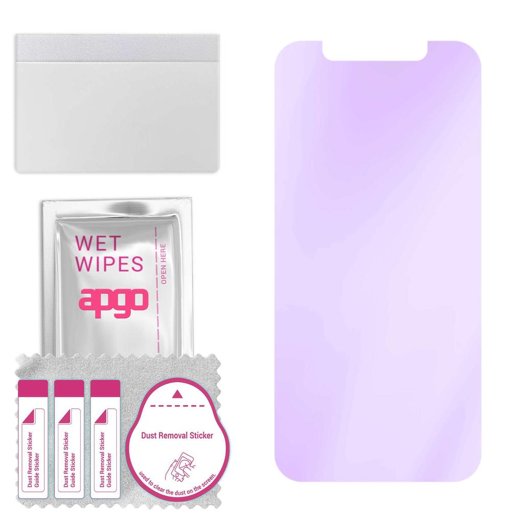 apgo Anti-Blått 9H Hybrid beskyttelsesglass kompatibelt med Ulefone Armor X6, fleksibelt nano-glass, flott erstatning for herdet glass, ripebestandig