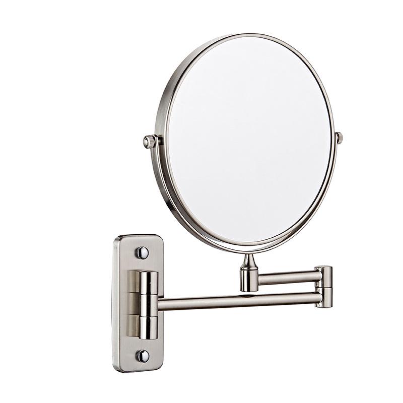 Punch-Free Telescopic Wall-Mounted Makeup Mirror: High-Definition Foldable Bathroom or Hotel Mirror with Comb.