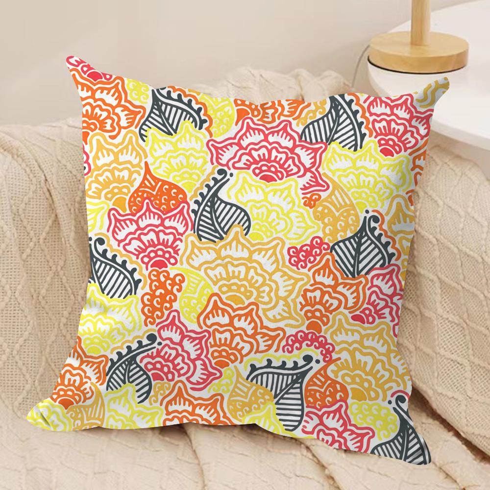 Garden Flowers Cushion Cover Short plush Doublesided Print Square Throw Pillow Covers Sofa Home Cushion Decor