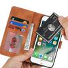 Wallet Case for iPhone SE (2022)/(2020)/8/7 Double Folded Edge Skin Touch PU Leather Flip Phone Cover