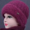 Winter New Middle Aged and Elderly Women's Velvet Thickened Old Lady's Woolen Hat To Keep Warm and Ear Protecting Knitted Hat
