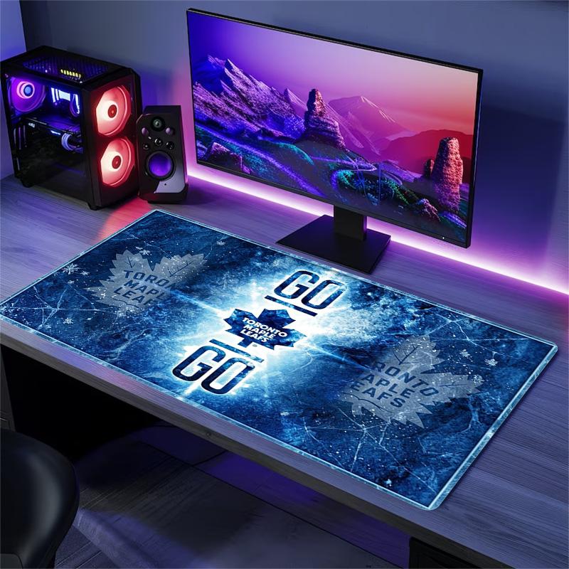 Toronto Maple Leafs Farbiges Mauspads Großes Gaming Tischkissen Rutschfestes Laptop Tablet Großes Mauspads XXL Matte Mini PC Spielmatte Mit Verschlusskante