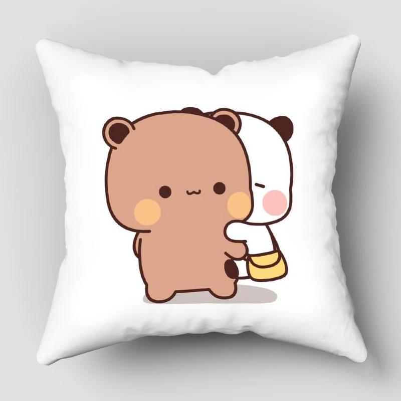 Bear Hug Pillow Case Bubu Dudu Cartoon Series For Home Decorative Pillows Cover Invisible Zippered Throw PillowCases