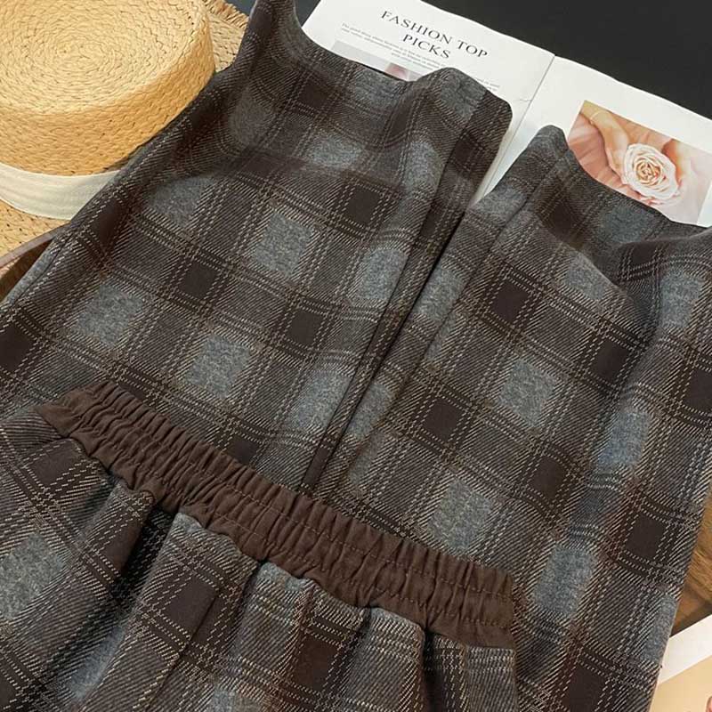 Pants for Women  High Waist Long Trousers Plus Size Double Layer Versatile Casual Plaid High Waist Drawstring Pants