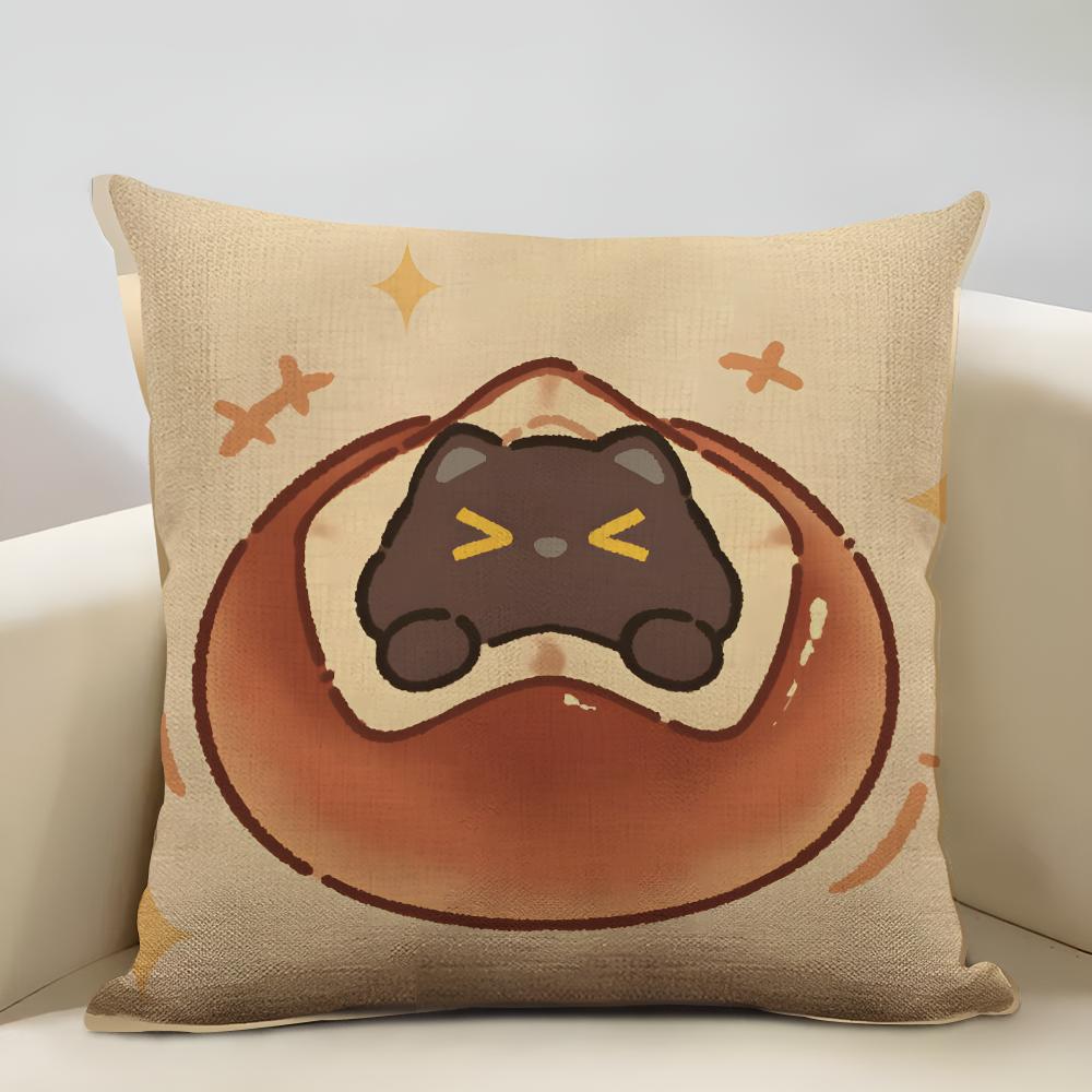 Animal-shaped Desserts Cushion Cover Household Decoration Linen Sofa Cushion Cover: Skin-Friendly & Breathable With Invisible Zi