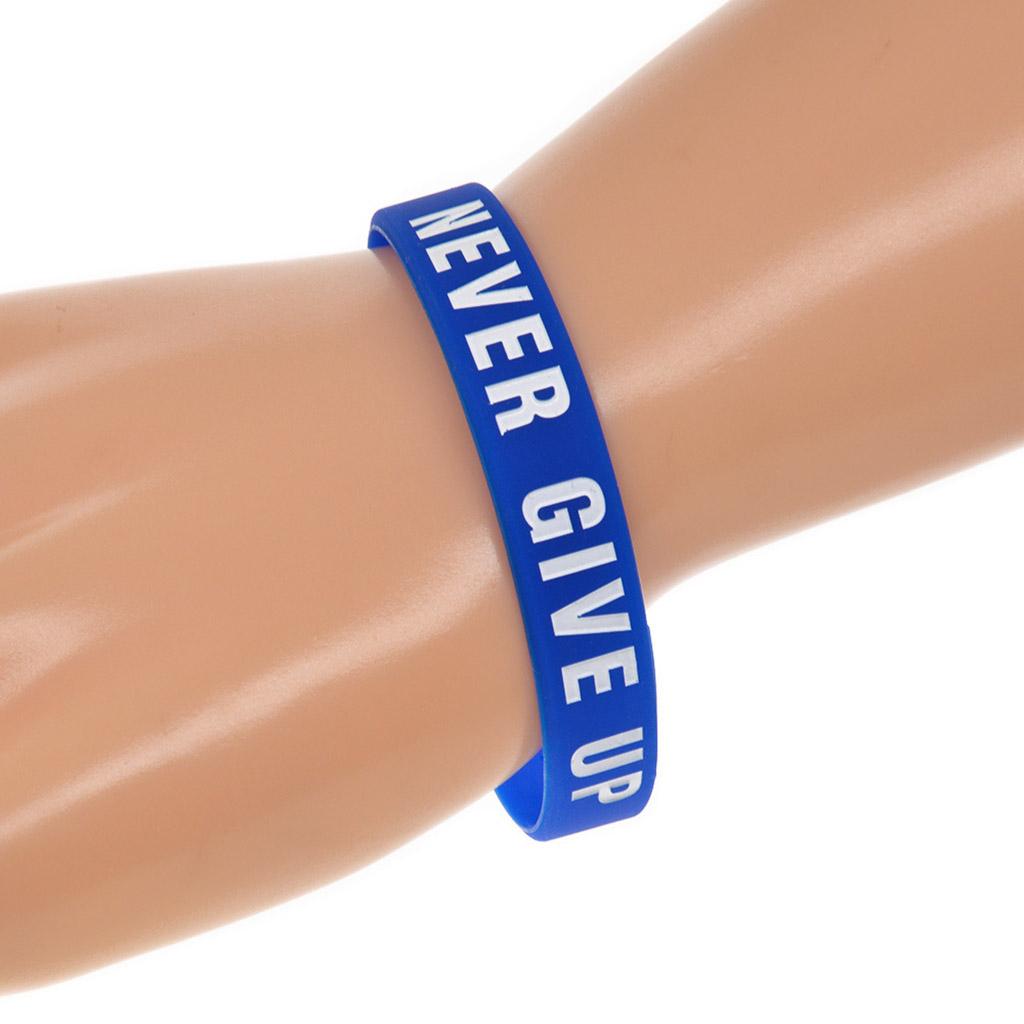 Silicones Encouragement Bracelet with Inspirational Messages Never Give Up Lettering Fashionable Colored Wristband Gift