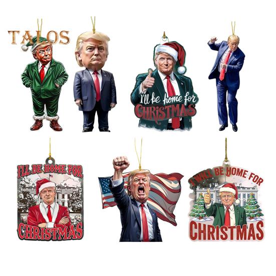 

7 шт. забавные подвески с персонажами рождественские украшения с шнурком легко повесить подвески на рождественскую елку украшение для зеркала заднего вида 7pcs