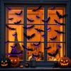 LED Wall Lamp Halloween Stickers, Glow-in-the-Dark Bat & Spider Decorations, Battery-Powered Hanging Ornaments Decor for Haunted House Party,