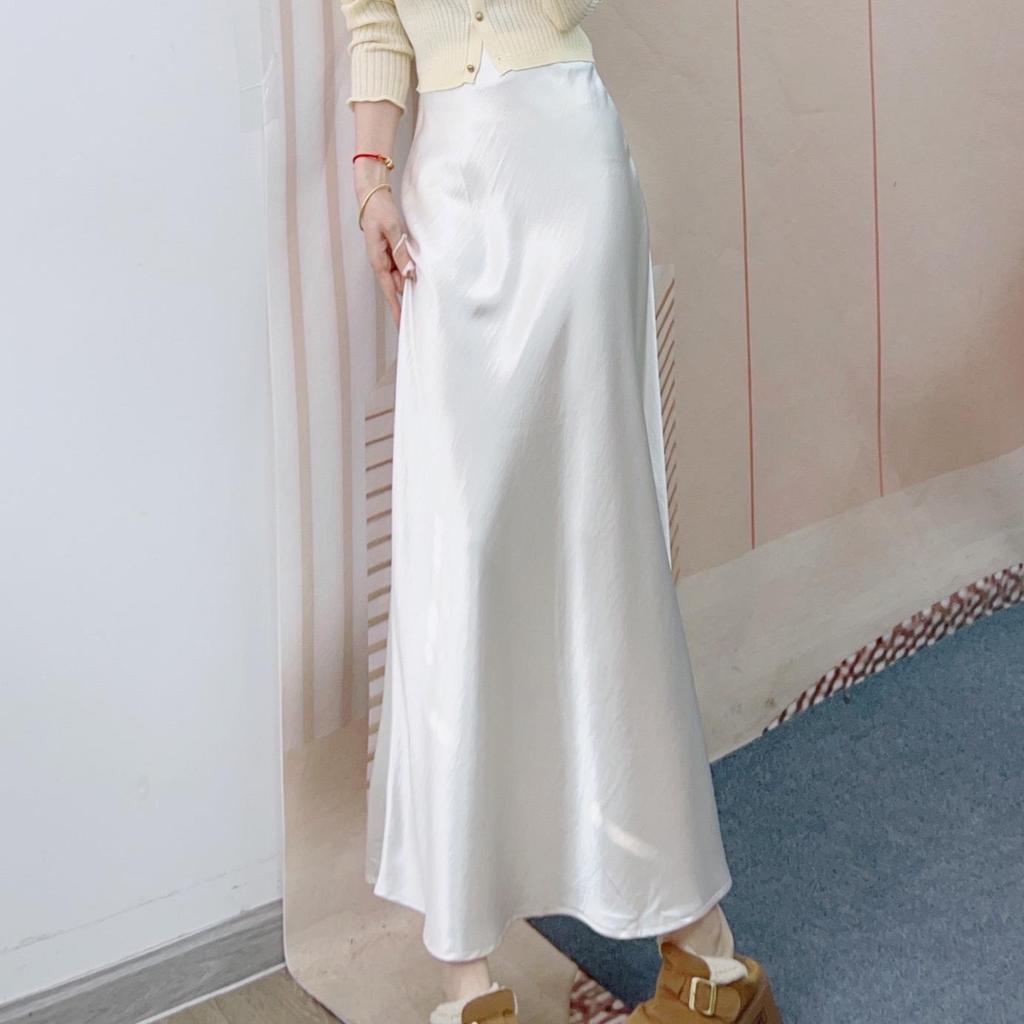 New Spring 2026 High-Waisted Satin Skirt