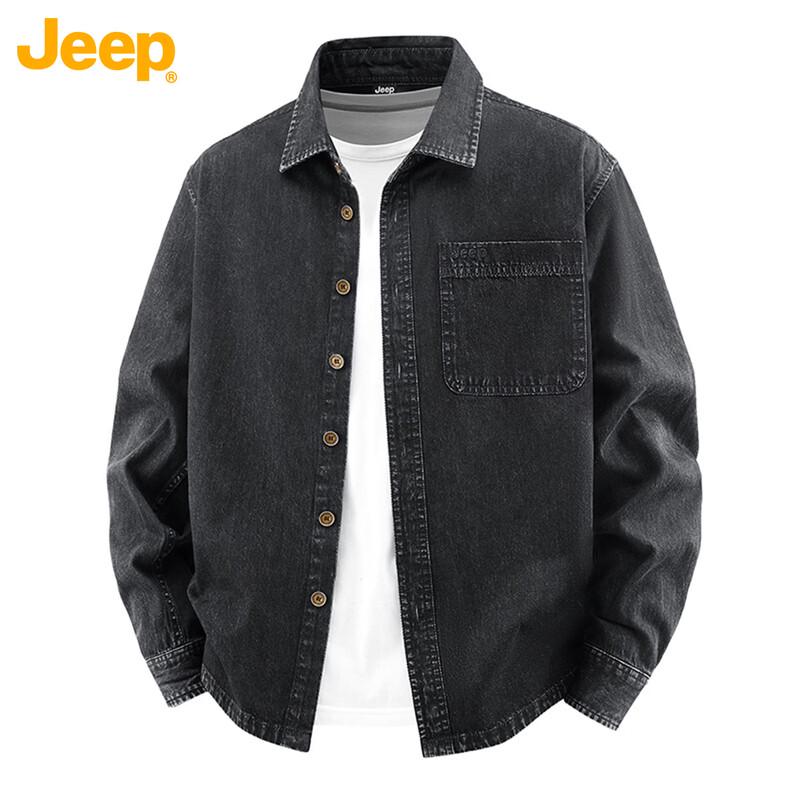 JEEP Men s Washed Cotton Long Sleeve Shirt 4XL