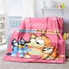 Bluey 149 Customize Text Blanket Cozy Personalized Blanket Comfortable Versatile for Bed Couch Bedding Sofa Ideal for All Seasons