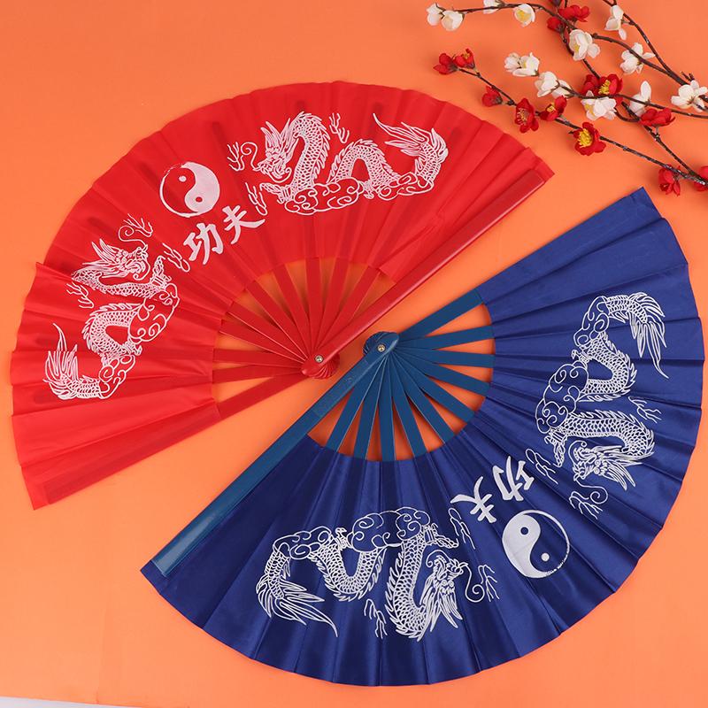 Chinesischer Kung Fu Fächer Kampfsport Drache Phönix Kunststoff Handheld Faltfächer